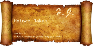 Heincz Jakab névjegykártya