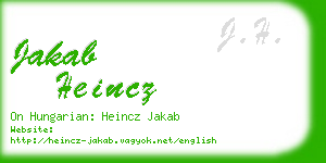 jakab heincz business card